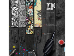 Levy's MP2TAT 2-inch Poly Tattoo Guitar Strap - New School image 4