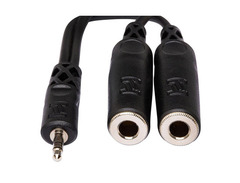 Hosa YMP-233 Y Cable - 3.5mm TRS Male to Dual 1/4 inch TRS Female image 2
