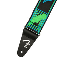 Fender Neon Monogram Guitar Strap - Green/Blue image 2