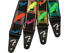 Fender Neon Monogram Guitar Strap - Green/Blue image 3