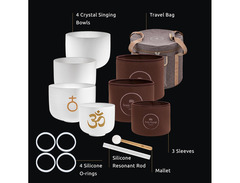 Meinl Sonic Energy 4-piece Om Crystal Singing Bowl Set image 4