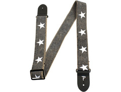 Perri's 2" Cotton Guitar Strap With Leather Ends Printed Stars 2 in. image 2