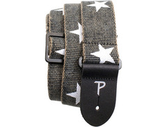 Perri's 2" Cotton Guitar Strap With Leather Ends Printed Stars 2 in. image 3