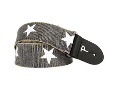 Perri's 2" Cotton Guitar Strap With Leather Ends Printed Stars 2 in. image 4