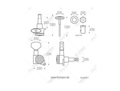 Harley Benton Parts Locking Tuners 6L Black image 3