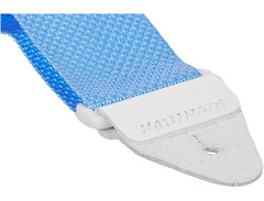 Ernie Ball 2-inch Polypro Strap - Soft Blue and White image 3