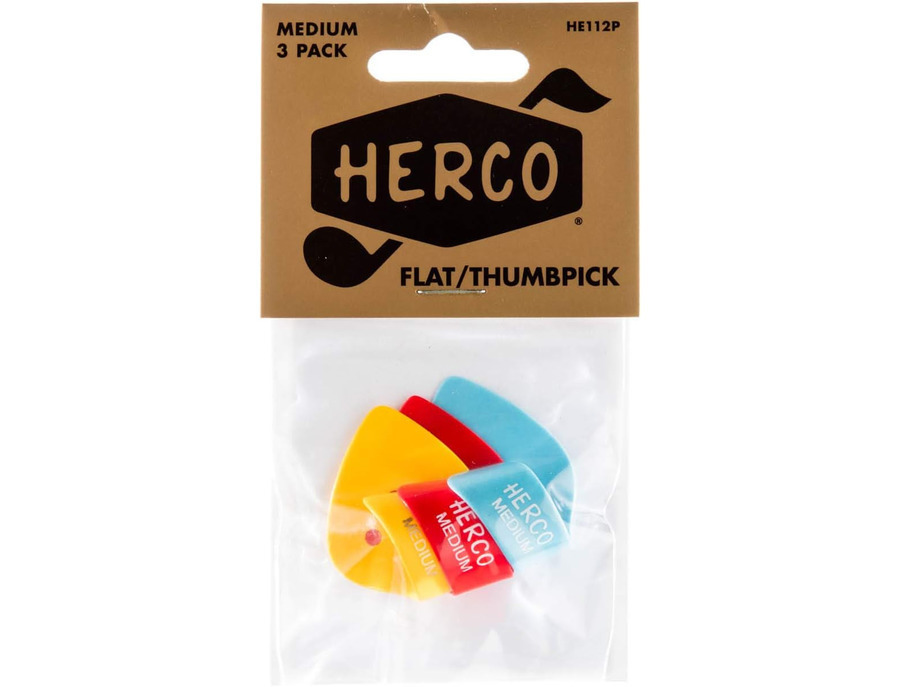He113 Herco Flat Thumbpicks Heavy Box/24
