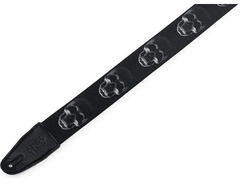 Levy's MPD2 Polyester Guitar Strap - Black & White Skulls image 2