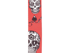 D'Addario Woven Guitar Strap - Sugar Skulls Red image 2