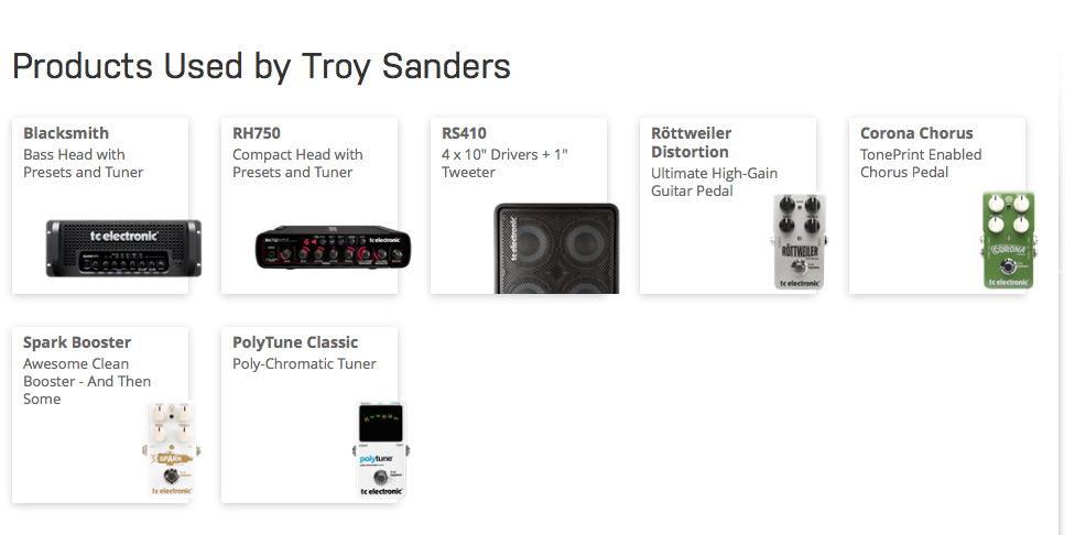 Troy Sanders' Effects Pedals | Equipboard