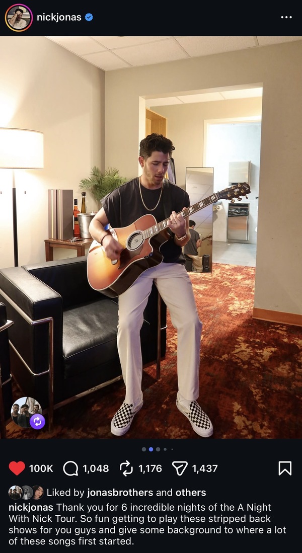 Nick Jonas's' Gibson Songwriter Standard EC Rosewood