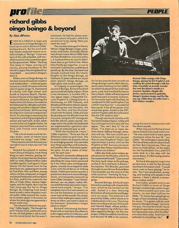 Richard Gibbs's' Yamaha DX7
