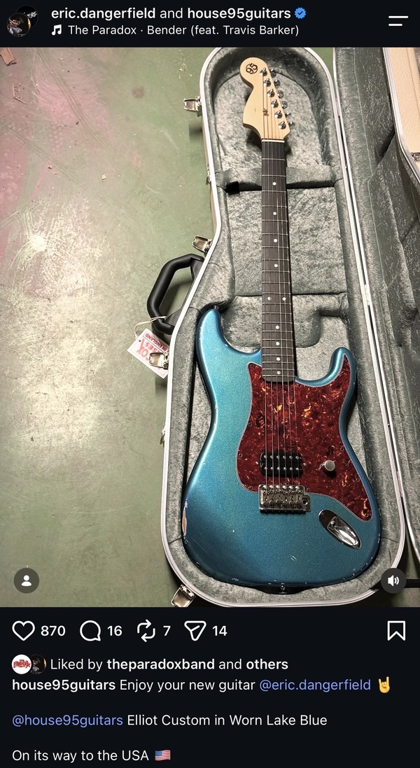Eric Dangerfield's' House 95 Guitars Elliot Custom