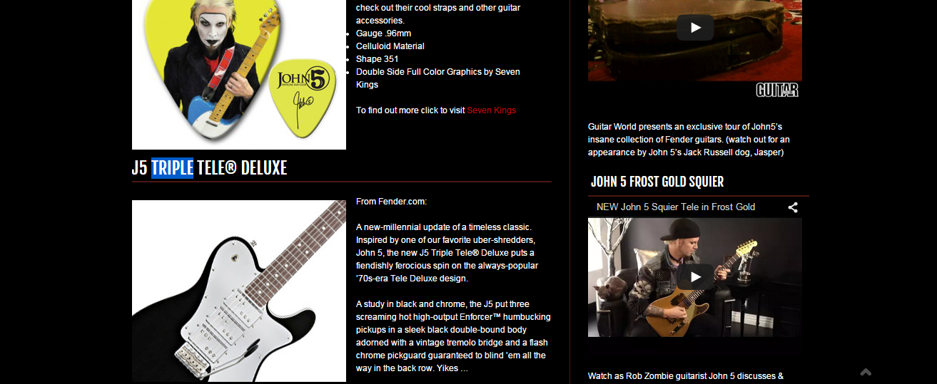 John 5's Guitars | Equipboard